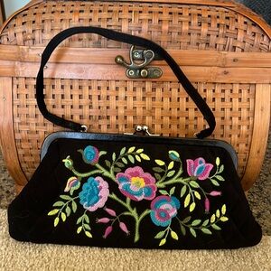 Vera Bradley Black Floral Clutch